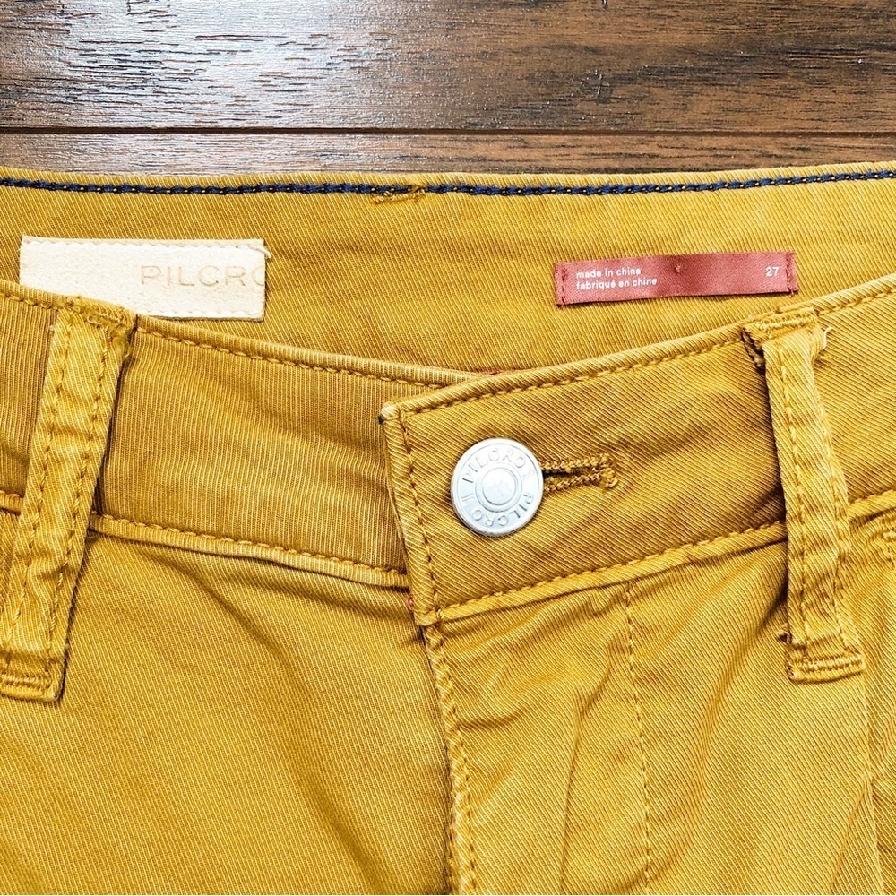 Pilcro • Anthropologie Jackson Tapered Pant mustard yellow Honey gold barrel leg - Picture 4 of 10